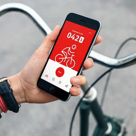 Smartphone mit Rad+ App