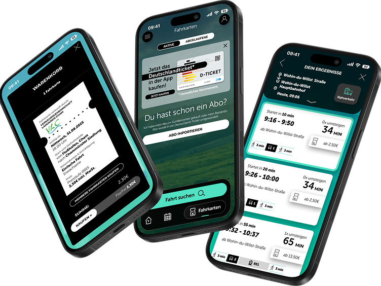 Smartphone auf dem die Routensuche zu sehen ist