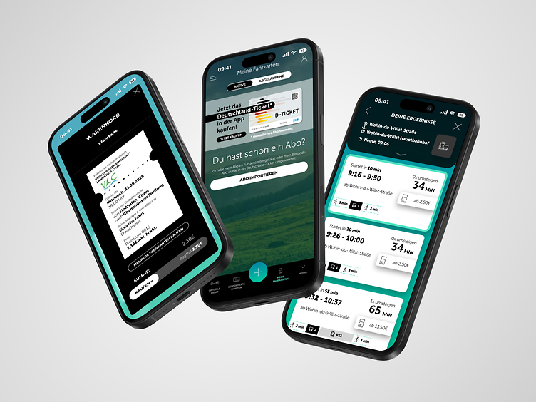 Smartphone auf dem die Routensuche zu sehen ist