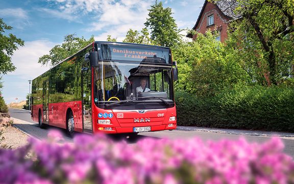 Bus und Blumen